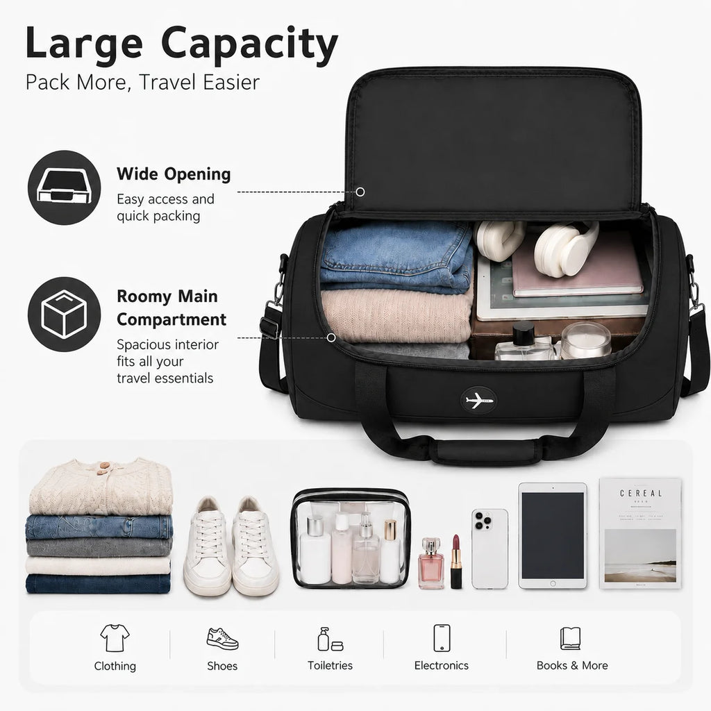 Sac de Voyage Pliable Cabine ✈️ | Sous-Siège Avion | 6 Coloris