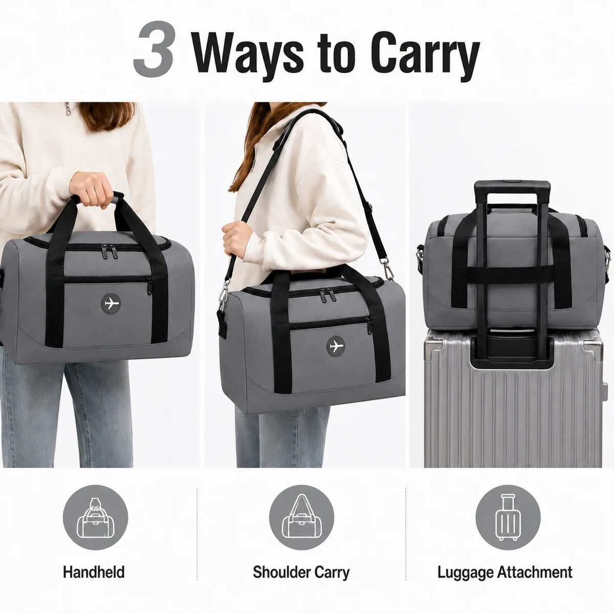 Sac de Voyage Pliable Cabine ✈️ | Sous-Siège Avion | 6 Coloris
