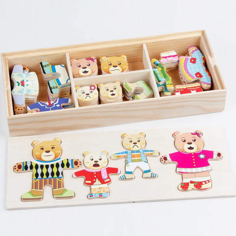 Puzzle Bois Habillage Animaux