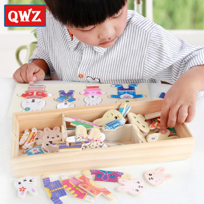 Puzzle Bois Habillage Animaux