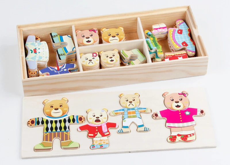 Puzzle Bois Habillage Animaux