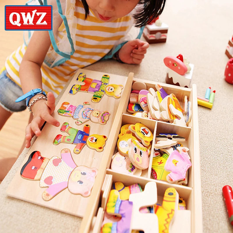 Puzzle Bois Habillage Animaux