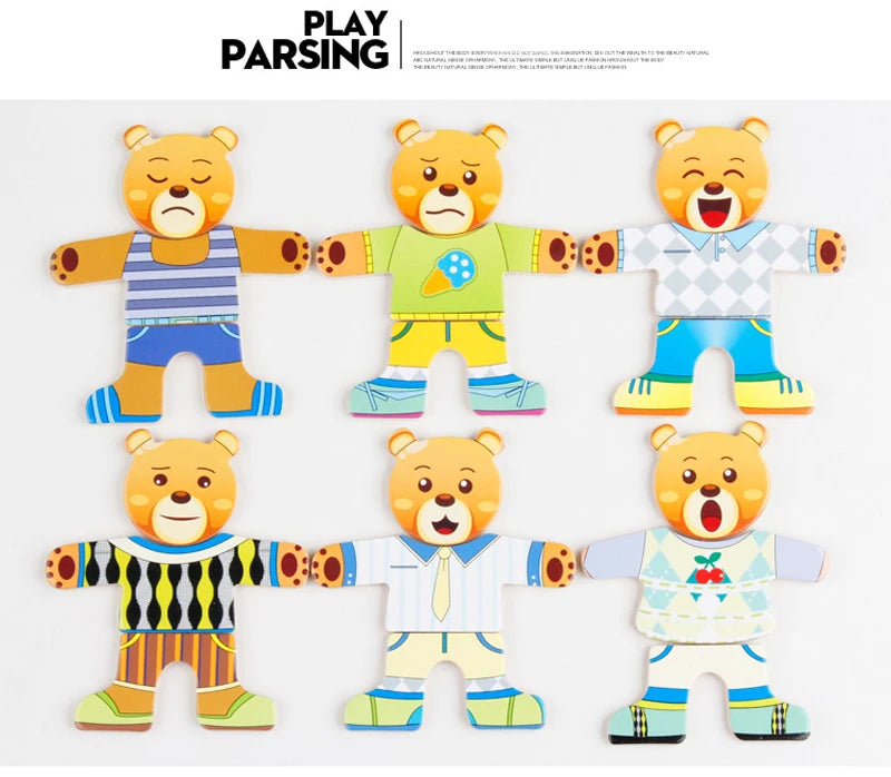 Puzzle Bois Habillage Animaux