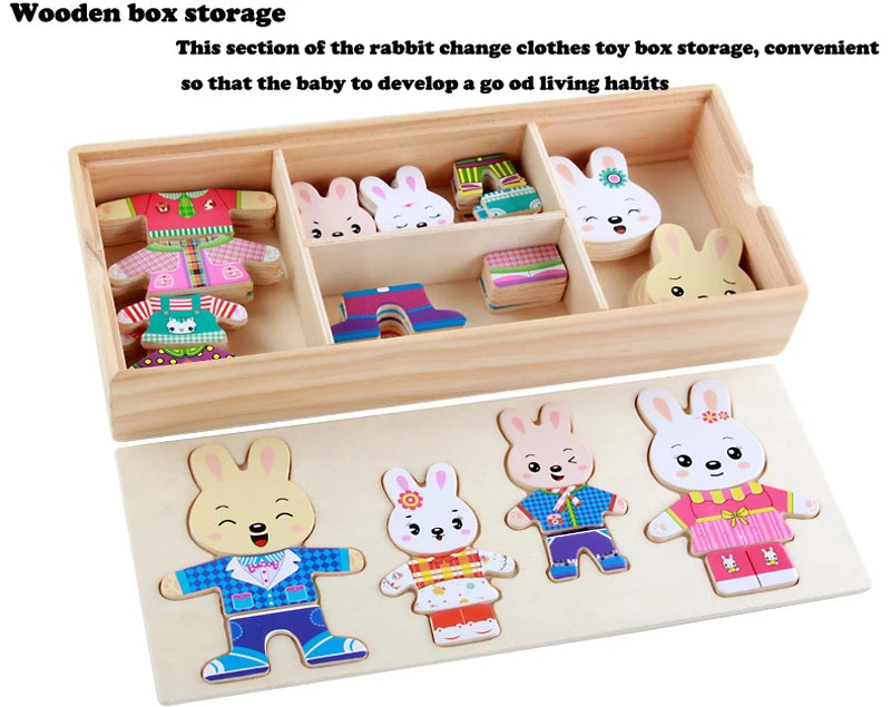 Puzzle Bois Habillage Animaux