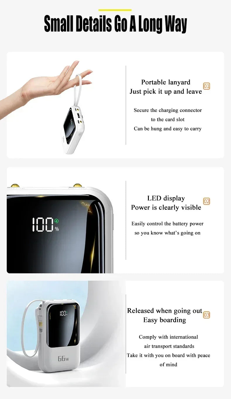 Puissance MAX ! Power Bank 50000mAh – Charge ultra-rapide 66W