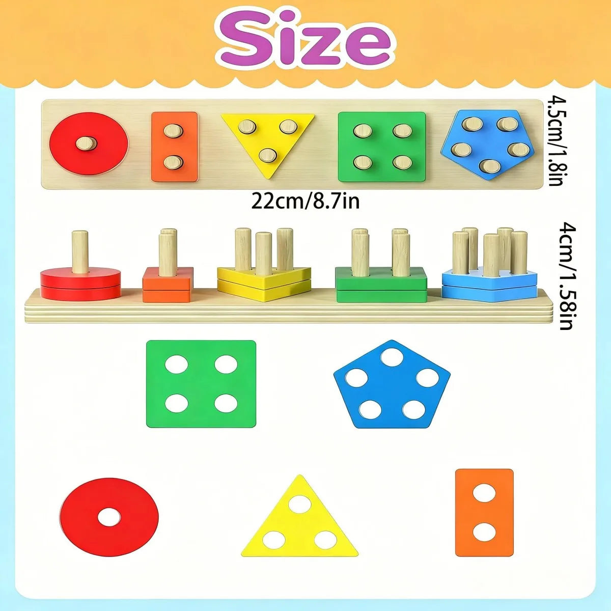 Jeu Tri & Empilement Colonnes Bois