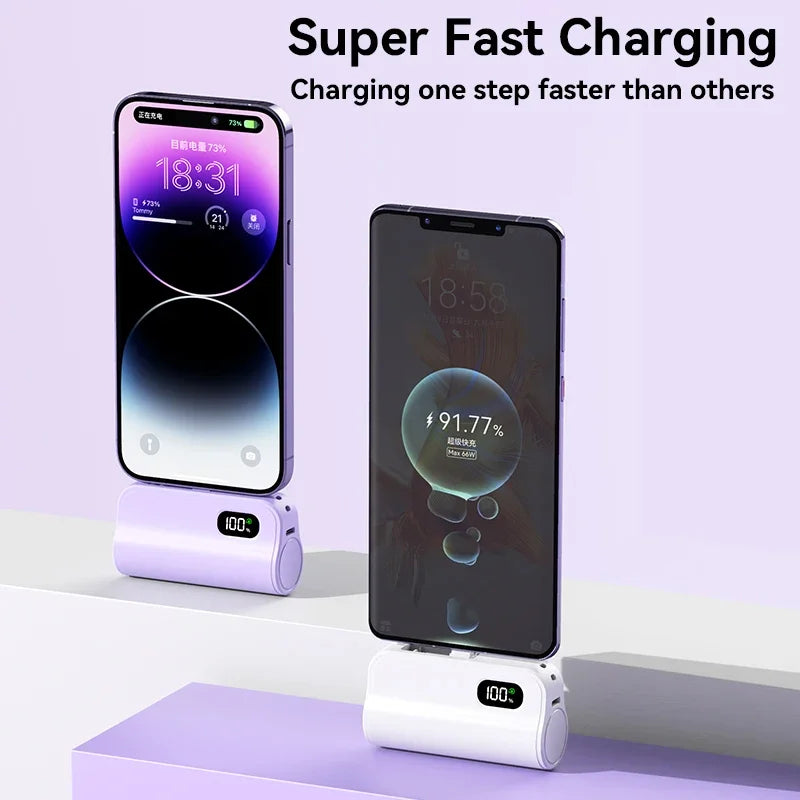 Chargé ! PowerBank Mini 5 ou 10000mAh – Charge rapide & affichage digital - Couleur choix