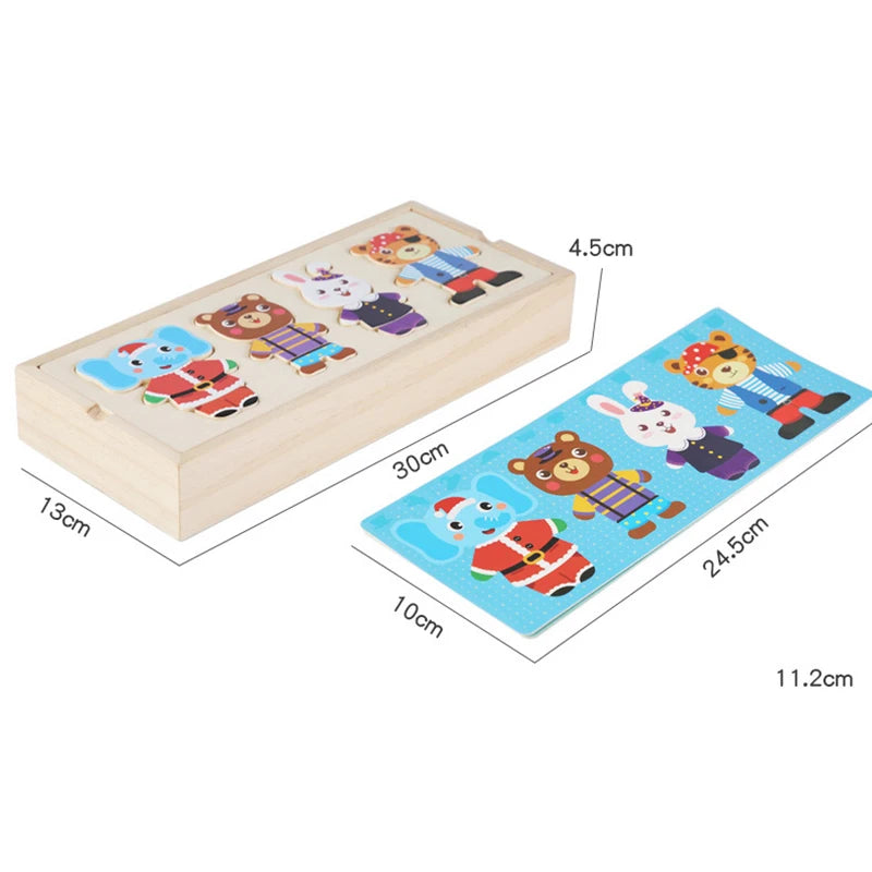 Puzzle Bois Habillage Animaux