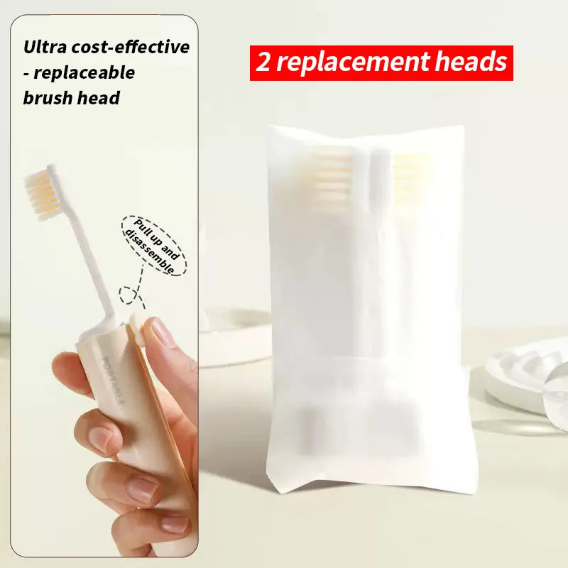 2-en-1 Brosse à Dents Pliable + Rangement Dentifrice