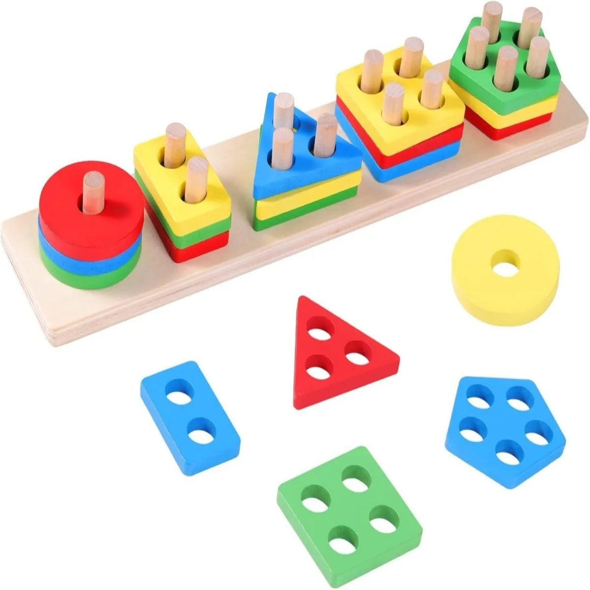 Jeu Tri & Empilement Colonnes Bois