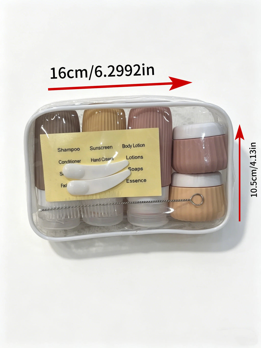Clean ! Kit 10 Flacons Silicone Voyage Anti-fuite | 60ml & 30ml + Pochette