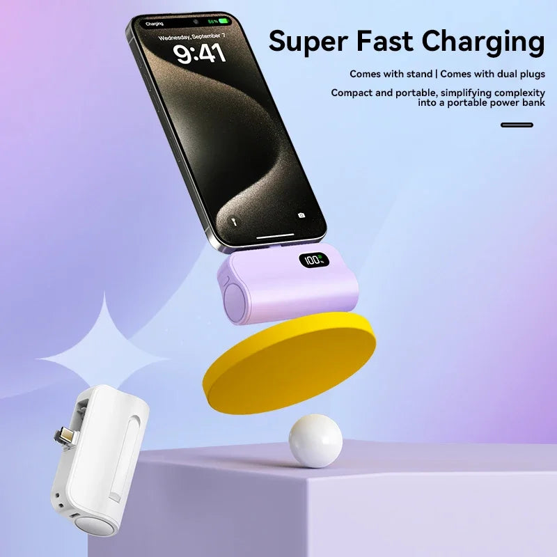 Chargé ! PowerBank Mini 5 ou 10000mAh – Charge rapide & affichage digital - Couleur choix