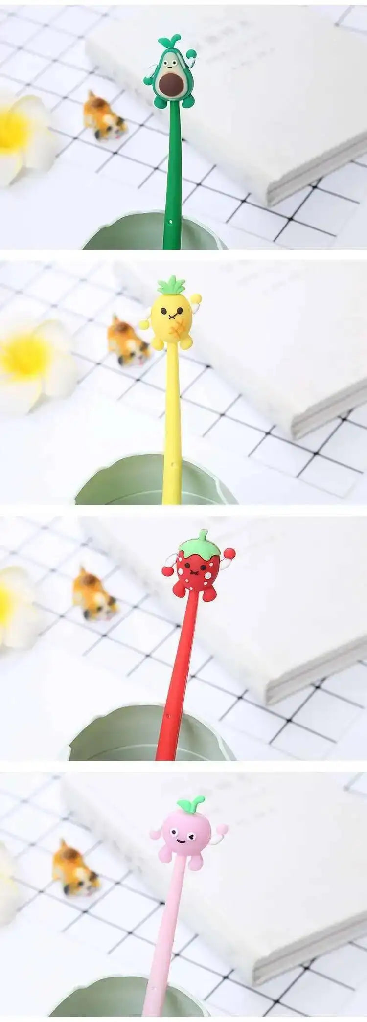 Stylo Gel Kawaii Fruits / 4 choix