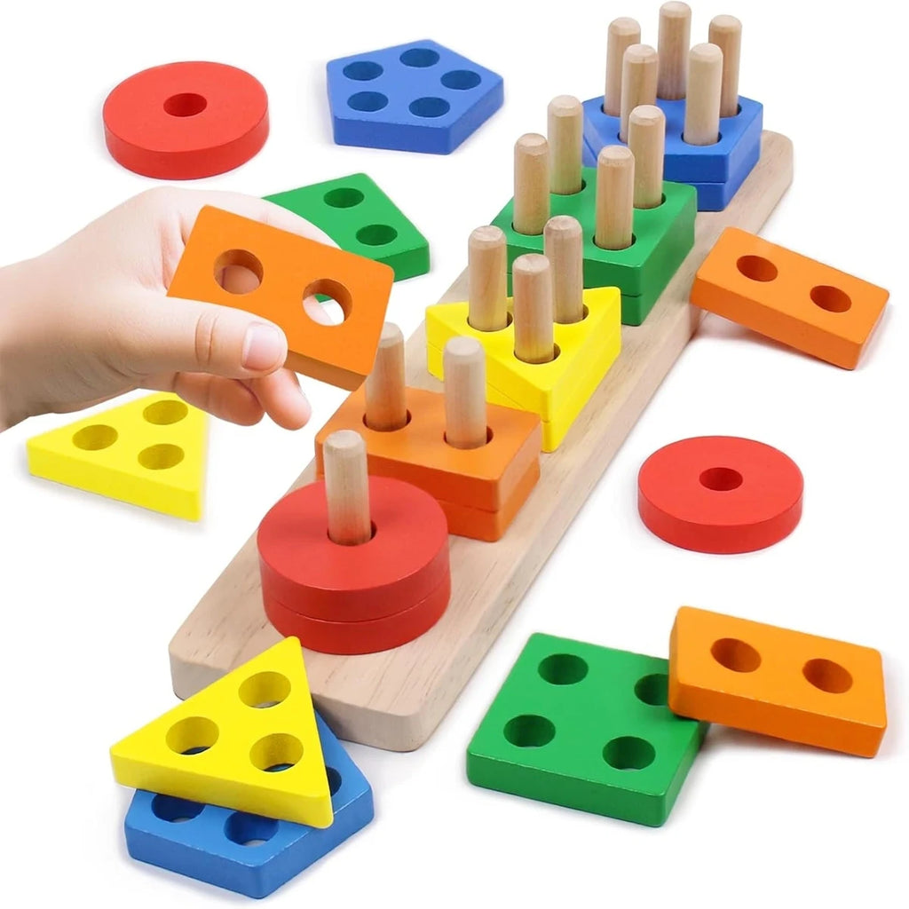Jeu Tri & Empilement Colonnes Bois