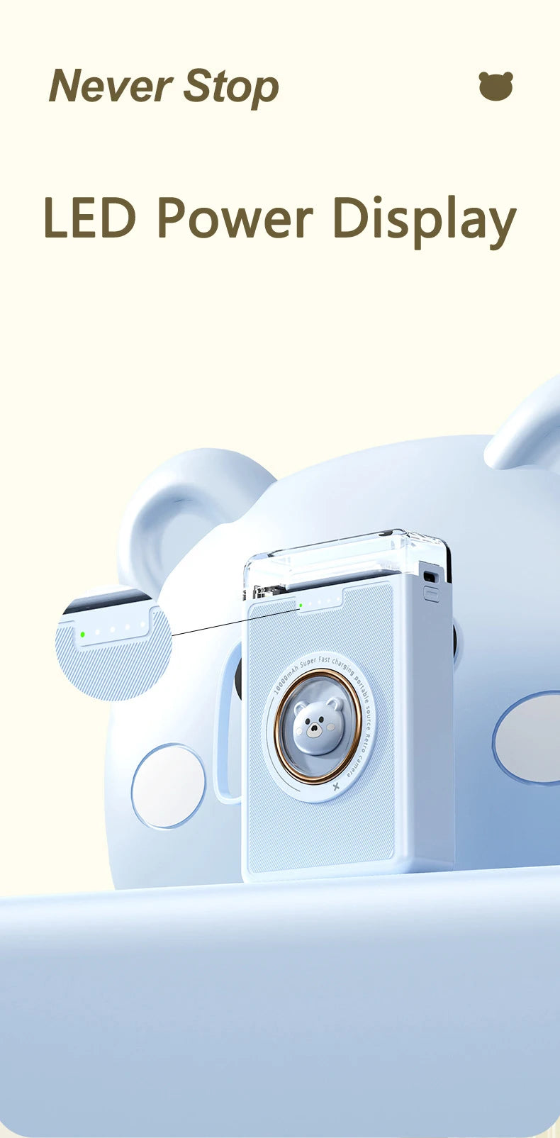 A bloc ! Power Bank 5 à 20000mAh – Classic OU Design Cute Pet