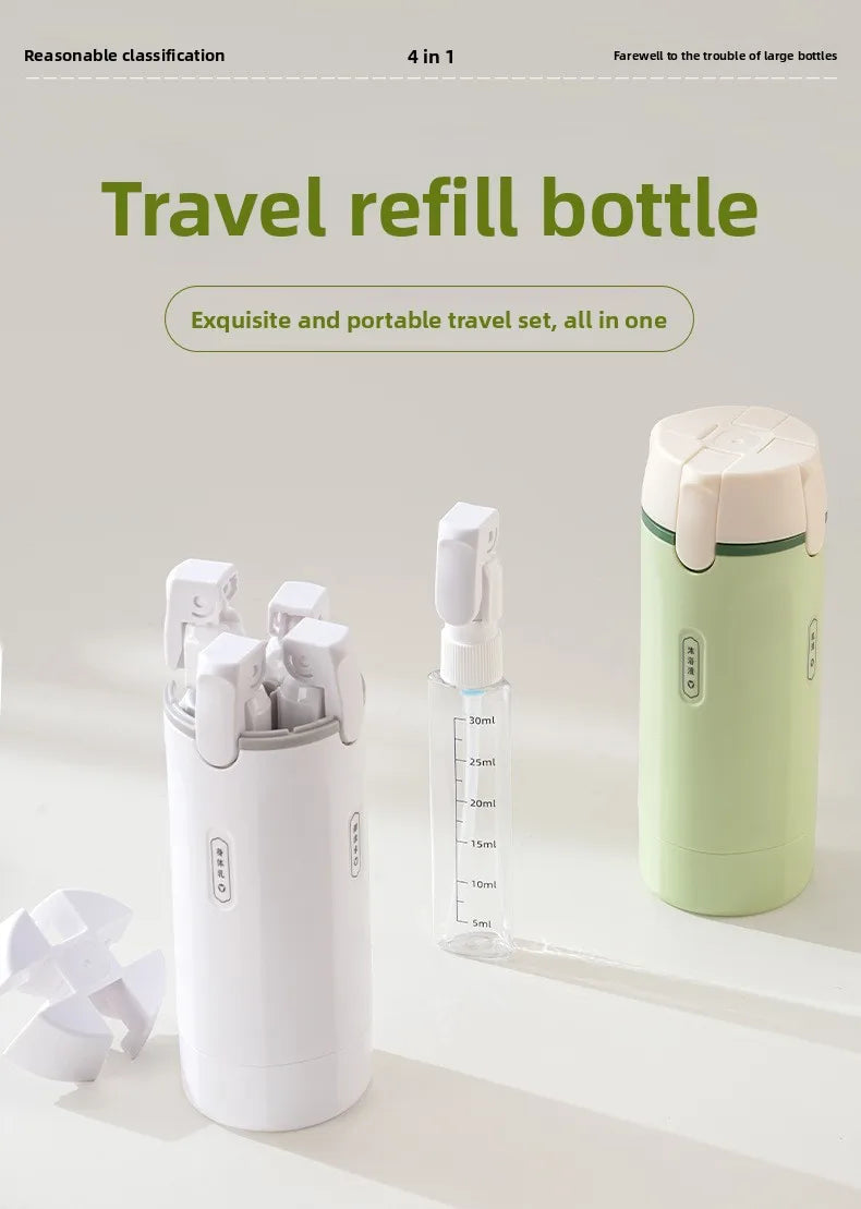 Set Flacons Voyage 4-en-1 | Blanc ou Vert